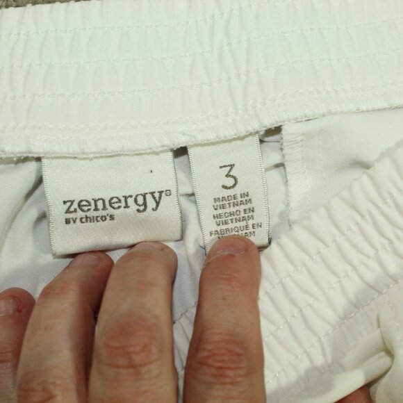 Zenergy Jogger Cargo Pants 3 / XL White Pull On Lightweight Stretch EUC 36 X 27 - Picture 5 of 7